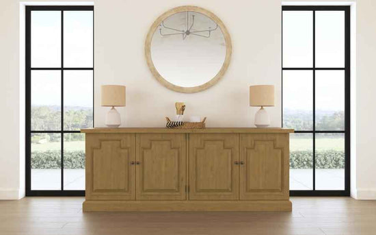Florence 4-door Dining Sideboard Buffet Cabinet Rustic Honey