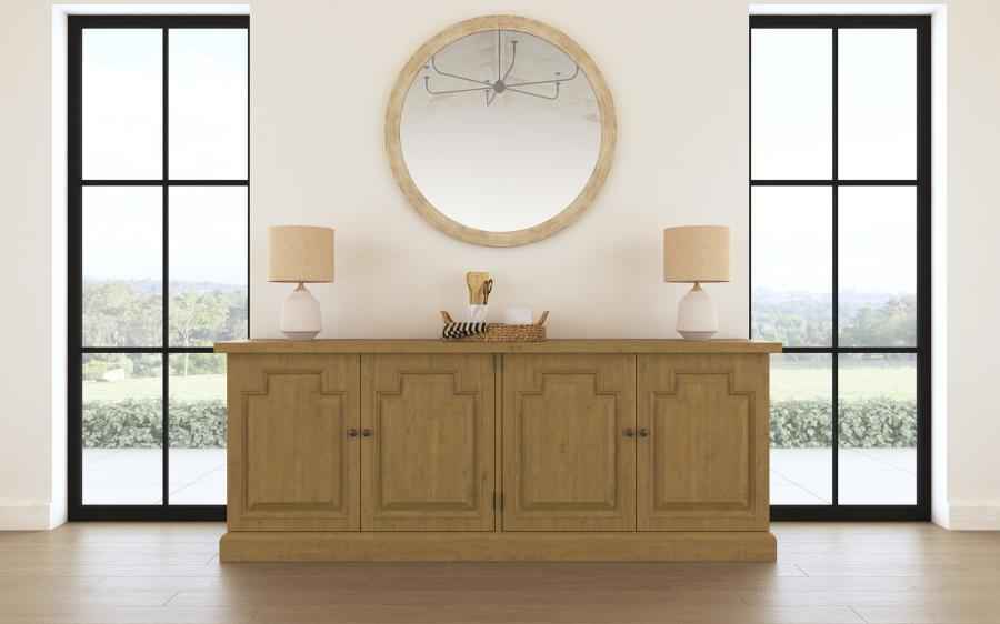 Florence 4-door Dining Sideboard Buffet Cabinet Rustic Honey