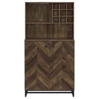 Mendoza 2-door Home Bar Cabinet Wine Storage Rustic Oak