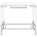 Norcrest 47-inch Acrylic Leg Bar Table White High Gloss