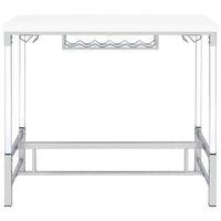 Norcrest 47-inch Acrylic Leg Bar Table White High Gloss