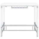 Norcrest 47-inch Acrylic Leg Bar Table White High Gloss