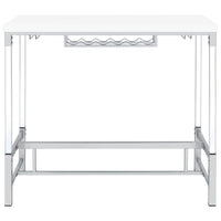 Norcrest 47-inch Acrylic Leg Bar Table White High Gloss