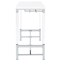 Norcrest 47-inch Acrylic Leg Bar Table White High Gloss
