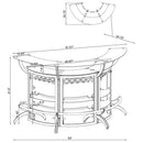 Dallas 3-piece Curved Freestanding Home Bar Cabinet Black