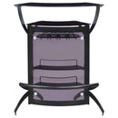 Dallas 2-shelf Curved Freestanding Home Bar Cabinet Black