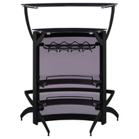 Dallas 2-shelf Curved Freestanding Home Bar Cabinet Black