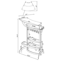 Dallas 2-shelf Curved Freestanding Home Bar Cabinet Black