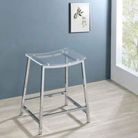 Jovani Acrylic Backless Counter Stool Chrome (Set of 2) - Home & Sleep Outlet