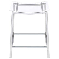 Jovani Acrylic Backless Counter Stool Chrome (Set of 2) - Home & Sleep Outlet