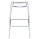 Jovani Acrylic Backless Bar Stool Chrome (Set of 2) - Home & Sleep Outlet