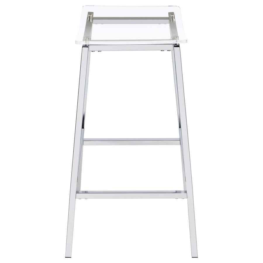 Jovani Acrylic Backless Bar Stool Chrome (Set of 2) - Home & Sleep Outlet