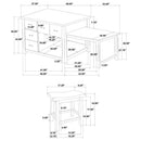 Mayfair 3-piece Kitchen Island with Extension Table Dark Oak - Home & Sleep Outlet
