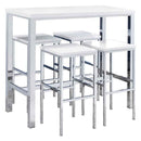 Natividad 5-piece Pub Height Bar Table Set White High Gloss - Home & Sleep Outlet