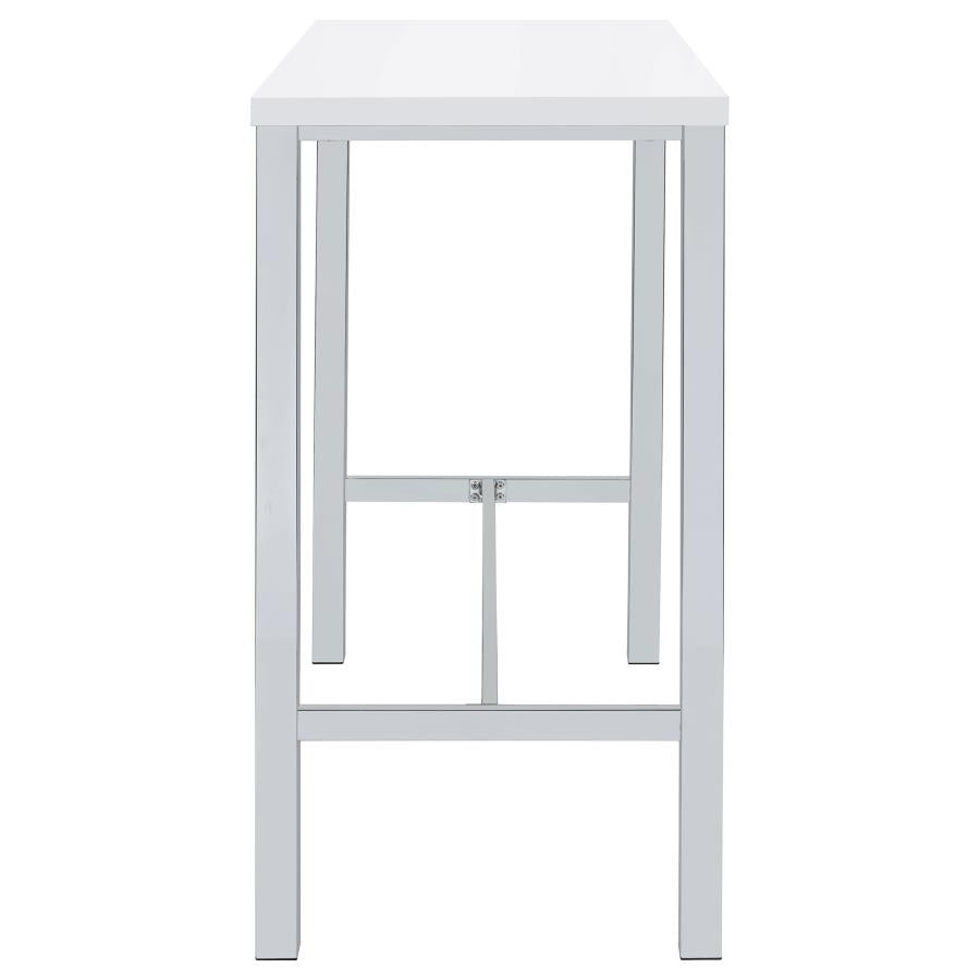 Natividad 5-piece Pub Height Bar Table Set White High Gloss - Home & Sleep Outlet