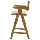 Kane Woven Rattan Wood Bar Chair Light Walnut (Set of 2) - Home & Sleep Outlet