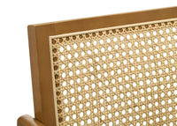 Kane Woven Rattan Wood Bar Chair Light Walnut (Set of 2) - Home & Sleep Outlet
