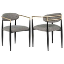 Bradbury Fabric Upholstered Dining Arm Chair Grey (Set of 2) - Home & Sleep Outlet
