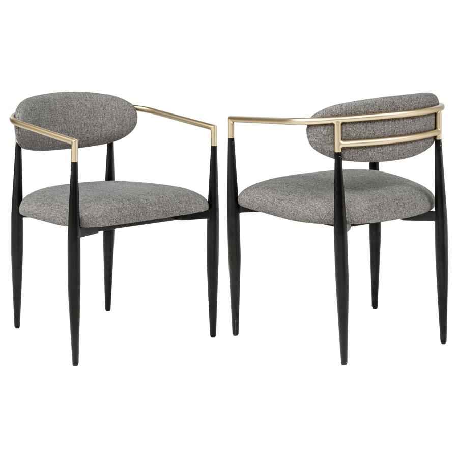 Bradbury Fabric Upholstered Dining Arm Chair Grey (Set of 2) - Home & Sleep Outlet
