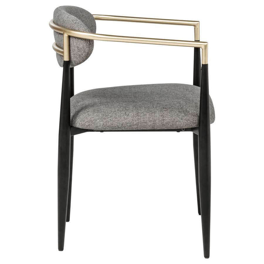 Bradbury Fabric Upholstered Dining Arm Chair Grey (Set of 2) - Home & Sleep Outlet