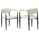 Bradbury Fabric Upholstered Dining Arm Chair Beige (Set of 2) - Home & Sleep Outlet