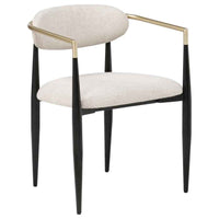 Bradbury Fabric Upholstered Dining Arm Chair Beige (Set of 2) - Home & Sleep Outlet