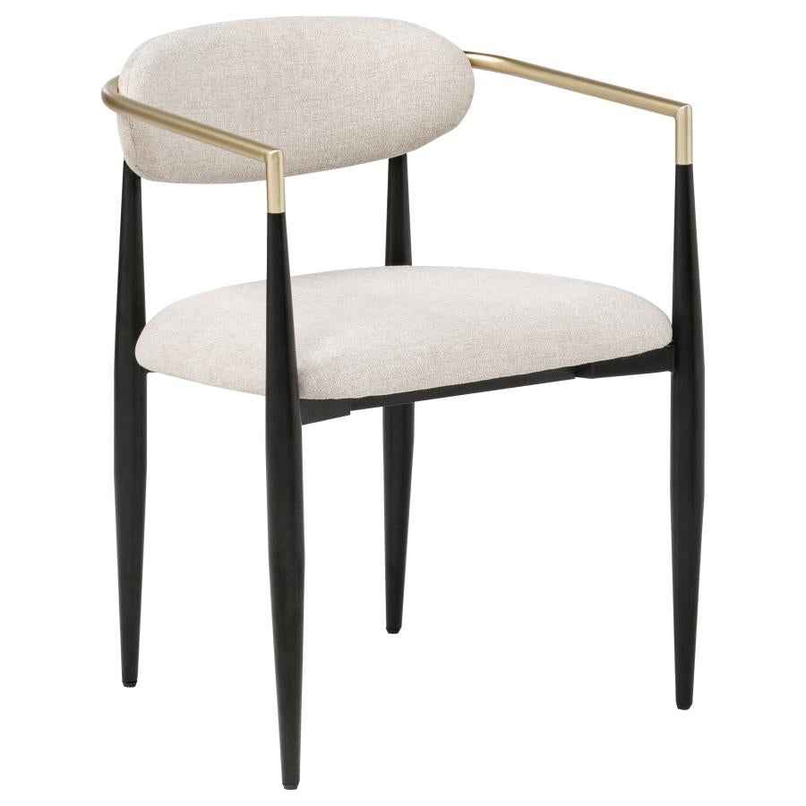 Bradbury Fabric Upholstered Dining Arm Chair Beige (Set of 2) - Home & Sleep Outlet