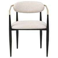 Bradbury Fabric Upholstered Dining Arm Chair Beige (Set of 2) - Home & Sleep Outlet