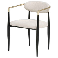 Bradbury Fabric Upholstered Dining Arm Chair Beige (Set of 2) - Home & Sleep Outlet