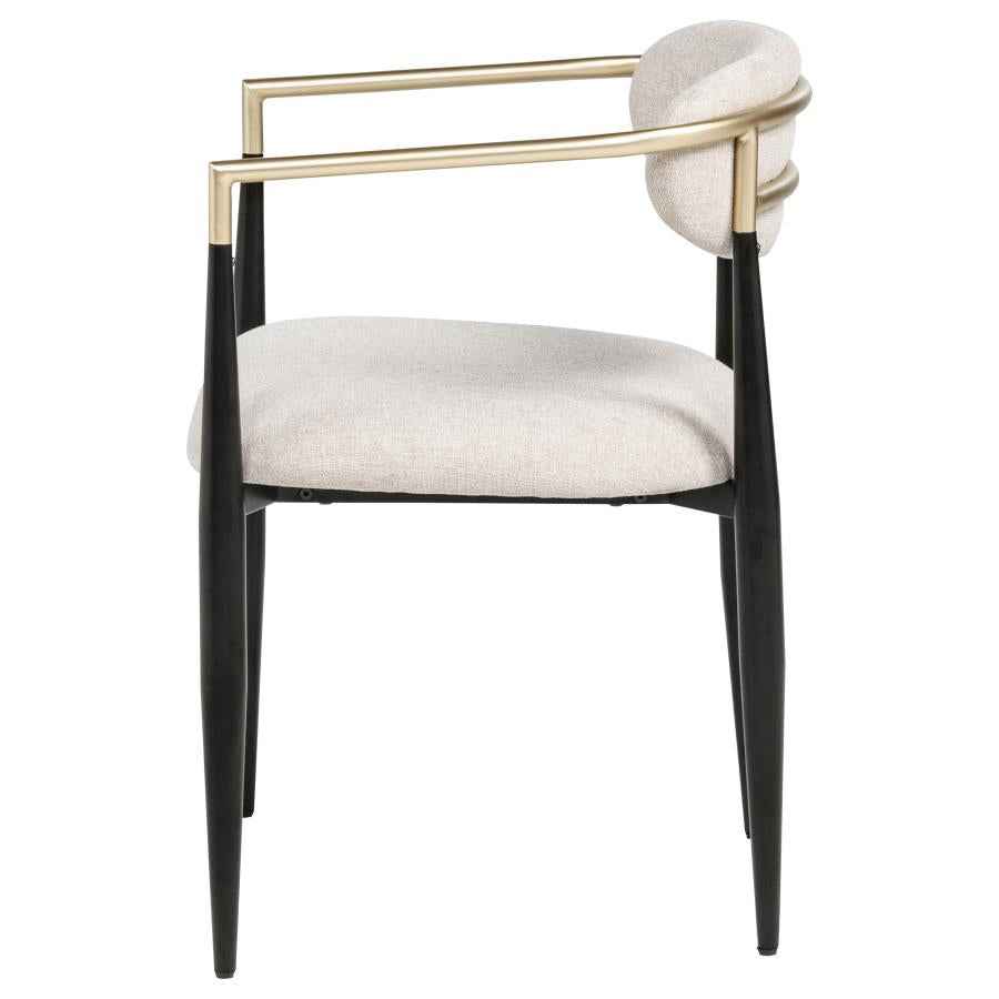 Bradbury Fabric Upholstered Dining Arm Chair Beige (Set of 2) - Home & Sleep Outlet