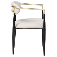Bradbury Fabric Upholstered Dining Arm Chair Beige (Set of 2) - Home & Sleep Outlet