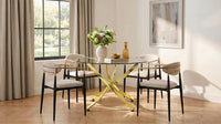 Bradbury Fabric Upholstered Dining Arm Chair Beige (Set of 2) - Home & Sleep Outlet