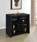 Topanga Engineered Wood Freestanding Home Bar Black - Home & Sleep Outlet