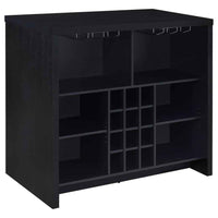 Topanga Engineered Wood Freestanding Home Bar Black - Home & Sleep Outlet