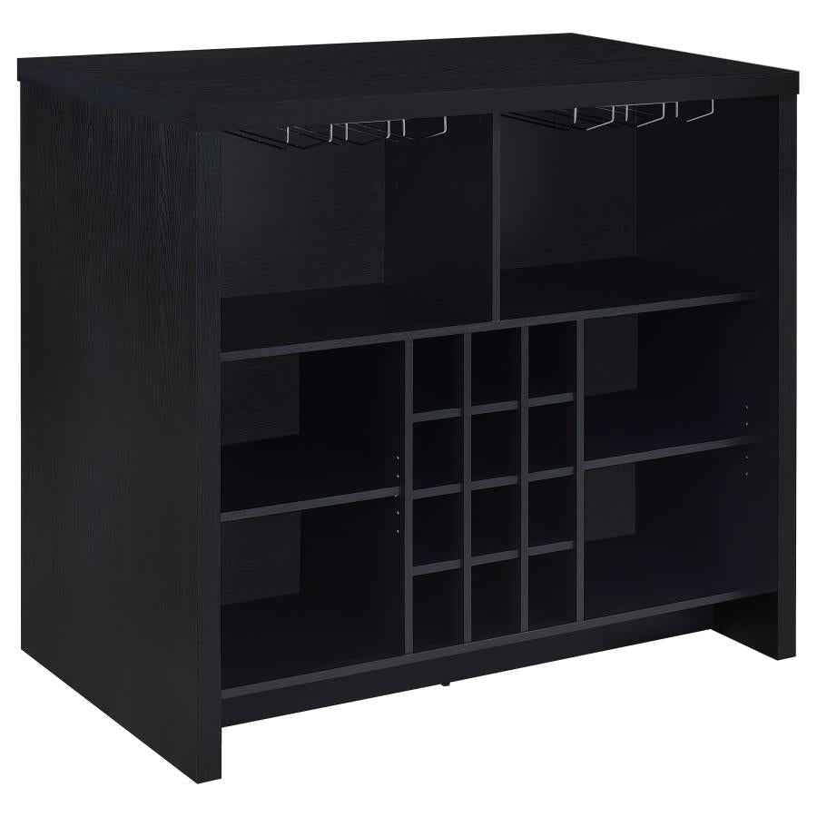 Topanga Engineered Wood Freestanding Home Bar Black - Home & Sleep Outlet