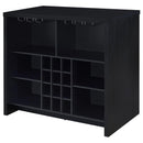 Topanga Engineered Wood Freestanding Home Bar Black - Home & Sleep Outlet