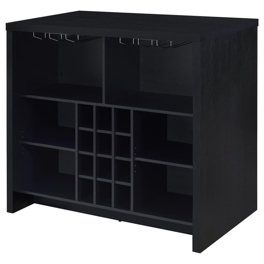 Topanga Engineered Wood Freestanding Home Bar Black - Home & Sleep Outlet