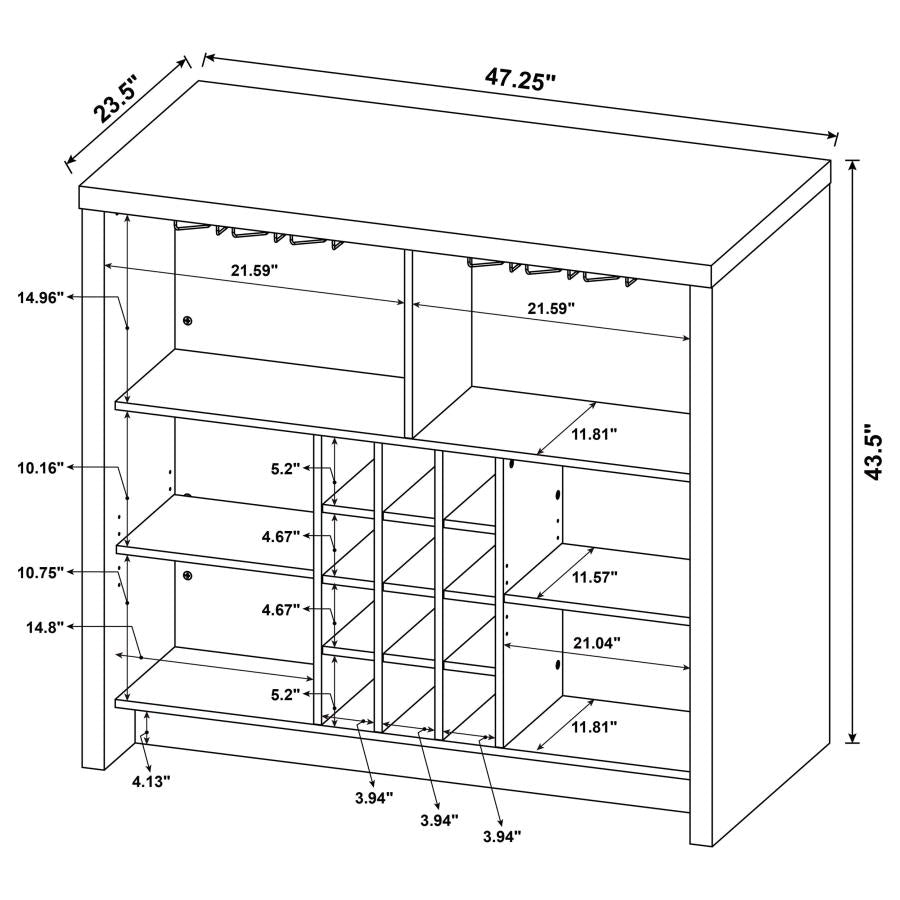 Topanga Engineered Wood Freestanding Home Bar Mango - Home & Sleep Outlet