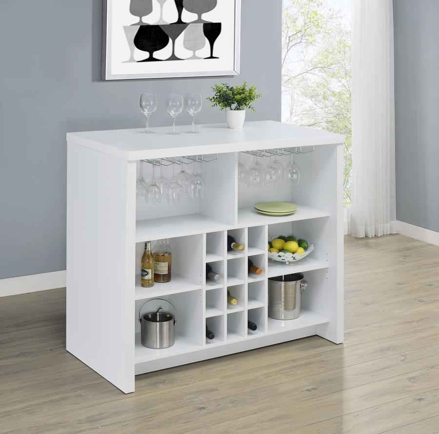 Topanga Engineered Wood Freestanding Home Bar White - Home & Sleep Outlet