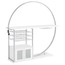 Risley 2-door Circular LED Wine Cabinet White High Gloss - Home & Sleep Outlet