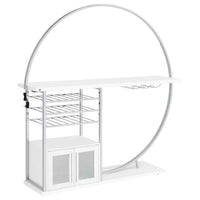 Risley 2-door Circular LED Wine Cabinet White High Gloss - Home & Sleep Outlet