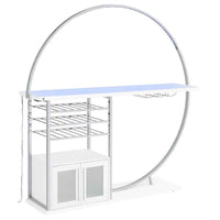 Risley 2-door Circular LED Wine Cabinet White High Gloss - Home & Sleep Outlet