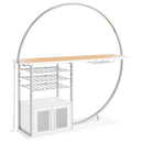 Risley 2-door Circular LED Wine Cabinet White High Gloss - Home & Sleep Outlet