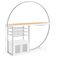 Risley 2-door Circular LED Wine Cabinet White High Gloss - Home & Sleep Outlet