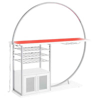 Risley 2-door Circular LED Wine Cabinet White High Gloss - Home & Sleep Outlet