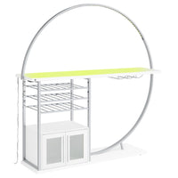 Risley 2-door Circular LED Wine Cabinet White High Gloss - Home & Sleep Outlet