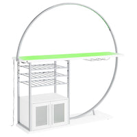 Risley 2-door Circular LED Wine Cabinet White High Gloss - Home & Sleep Outlet