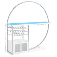 Risley 2-door Circular LED Wine Cabinet White High Gloss - Home & Sleep Outlet