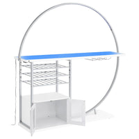 Risley 2-door Circular LED Wine Cabinet White High Gloss - Home & Sleep Outlet