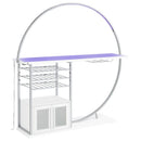 Risley 2-door Circular LED Wine Cabinet White High Gloss - Home & Sleep Outlet